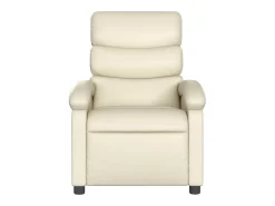 Poltrona de massagens reclinável couro artificial cor creme