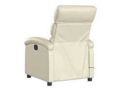 Poltrona de massagens reclinável couro artificial cor creme