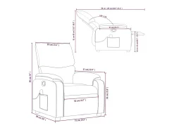 Poltrona de massagens reclinável couro artificial cor creme
