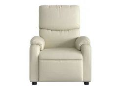 Poltrona de massagens reclinável couro artificial cor creme