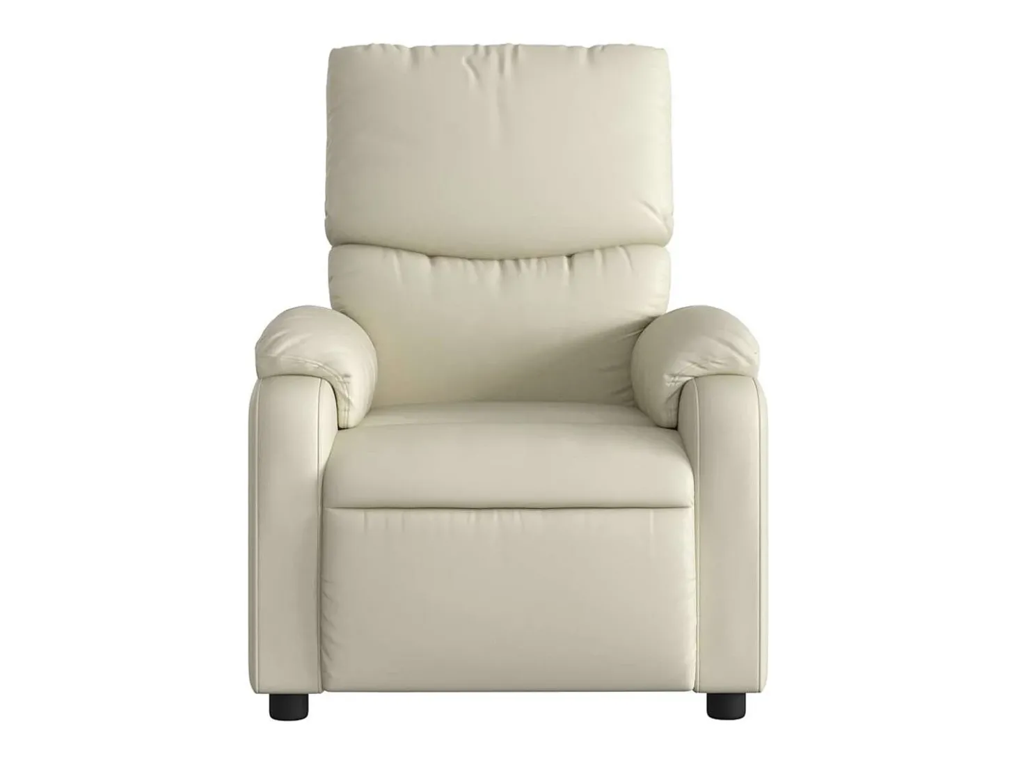 Poltrona de massagens reclinável couro artificial cor creme