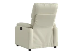 Poltrona de massagens reclinável couro artificial cor creme