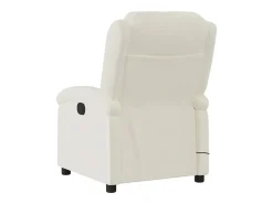 Poltrona de massagens reclinável elétrica veludo cor creme