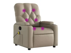 Poltrona de massagens reclinável couro artificial cappuccino