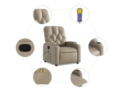 Poltrona de massagens reclinável couro artificial cappuccino