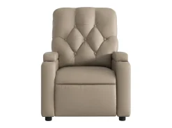 Poltrona de massagens reclinável couro artificial cappuccino