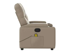 Poltrona de massagens reclinável couro artificial cappuccino
