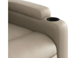Poltrona de massagens reclinável couro artificial cappuccino