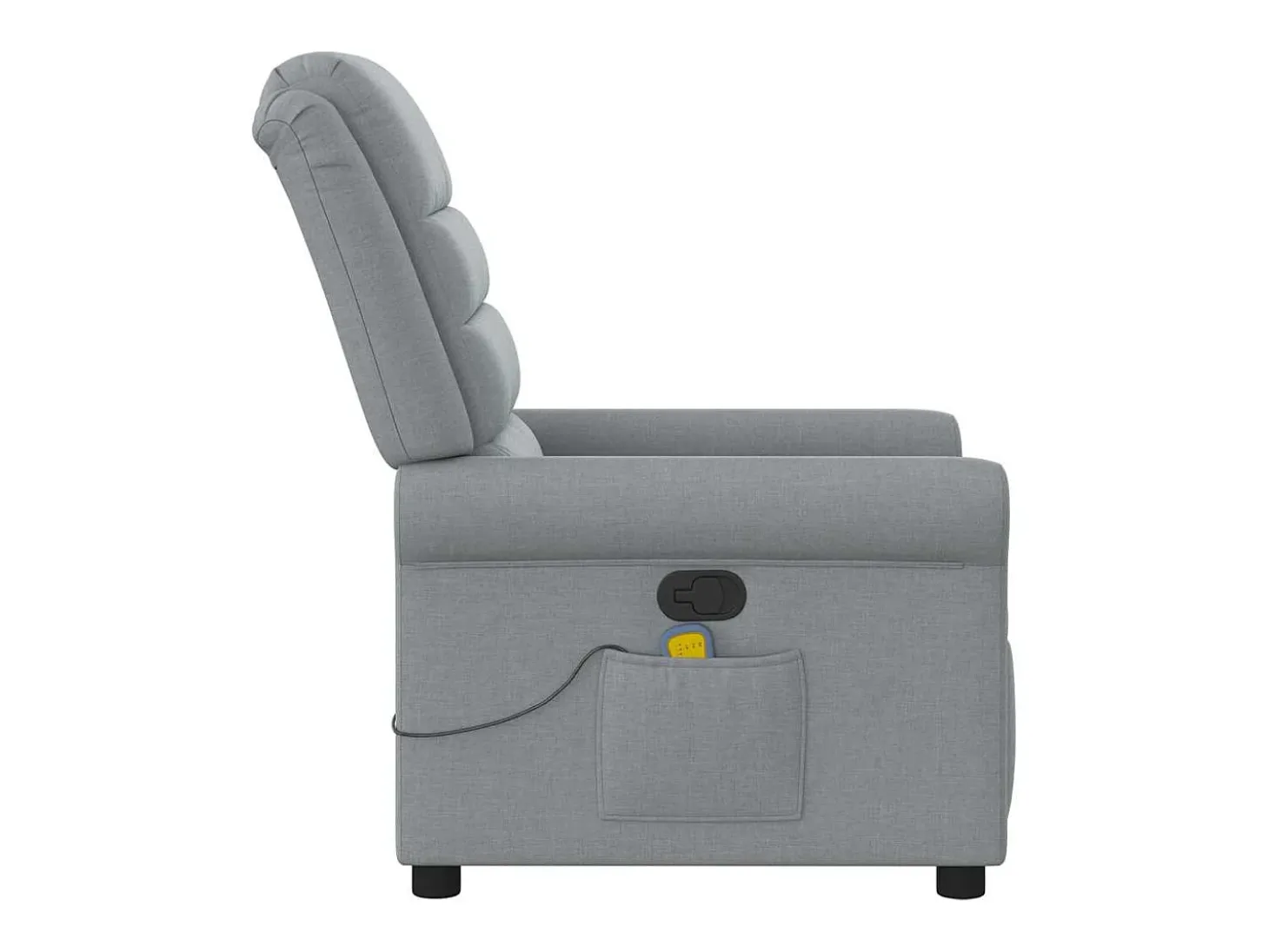 Poltrona de massagens reclinável tecido cinzento-claro