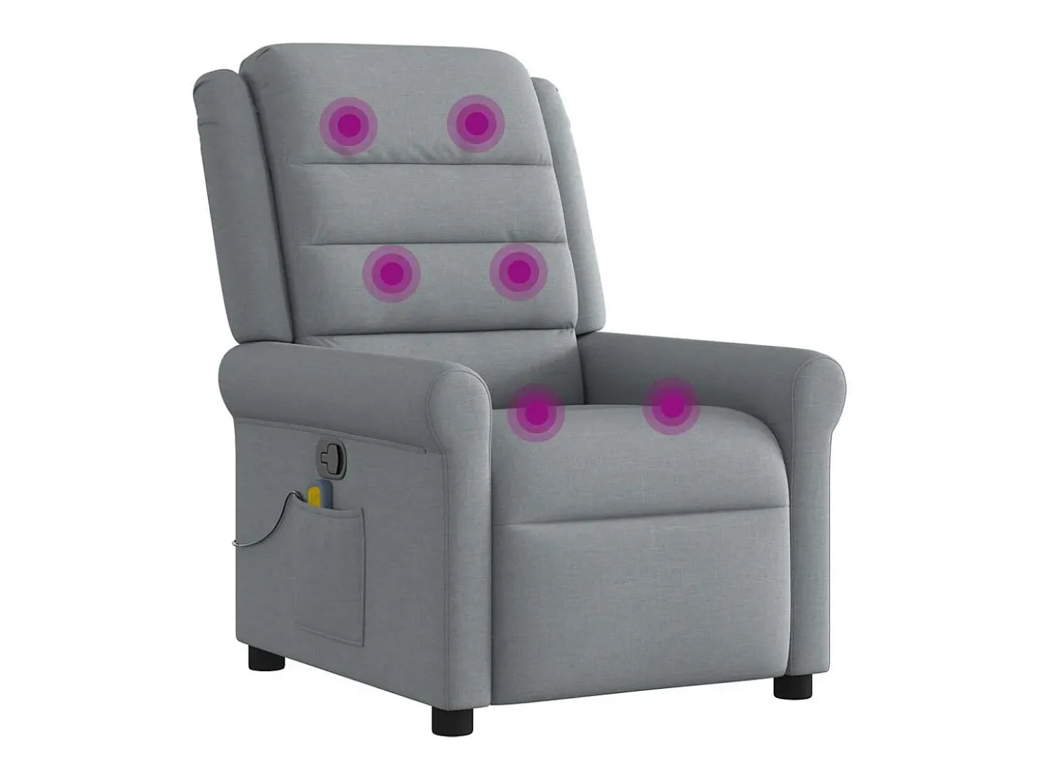 Poltrona de massagens reclinável tecido cinzento-claro