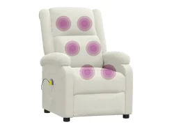 Poltrona de massagens veludo creme