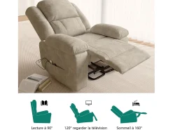 Poltrona de relaxamento elétrica para massagem - Vibração, calor e bolsos laterais - Marrom