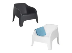 Poltrona de resina para exterior "Polignano" cadeira de jardim empilhável cm 79x76,5 70h