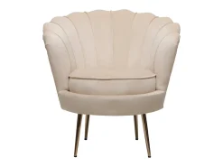 Poltrona de veludo "Floria" - 75 x 68 x 77,5cm - Bege