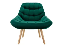 Poltrona de veludo verde estilo escandinavo capitonê LUOSTO