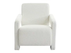Poltrona design em tecido bouclé cor branca - ISPARTA