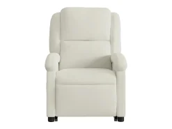 Poltrona elevatória de massagens veludo cor creme