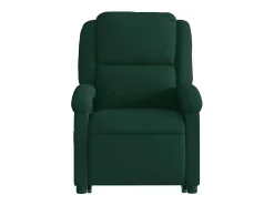 Poltrona elevatória de massagens veludo verde-escuro