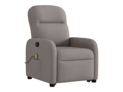 Poltrona elevatória de massagens tecido cinzento-acastanhado