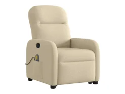 Poltrona elevatória de massagens tecido cor creme