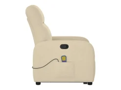 Poltrona elevatória de massagens tecido cor creme