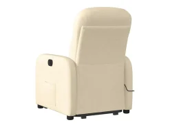 Poltrona elevatória de massagens tecido cor creme