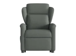 Poltrona elevatória de massagens tecido cinzento-escuro