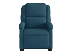 Poltrona elevatória de massagens veludo azul