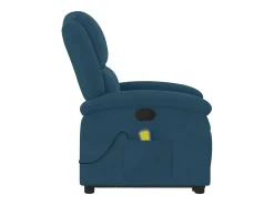 Poltrona elevatória de massagens veludo azul