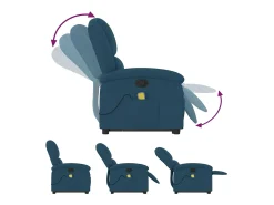 Poltrona elevatória de massagens veludo azul