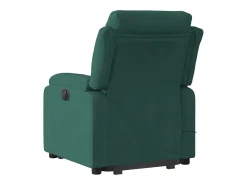 Poltrona elevatória de massagens veludo verde-escuro