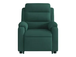 Poltrona elevatória de massagens veludo verde-escuro