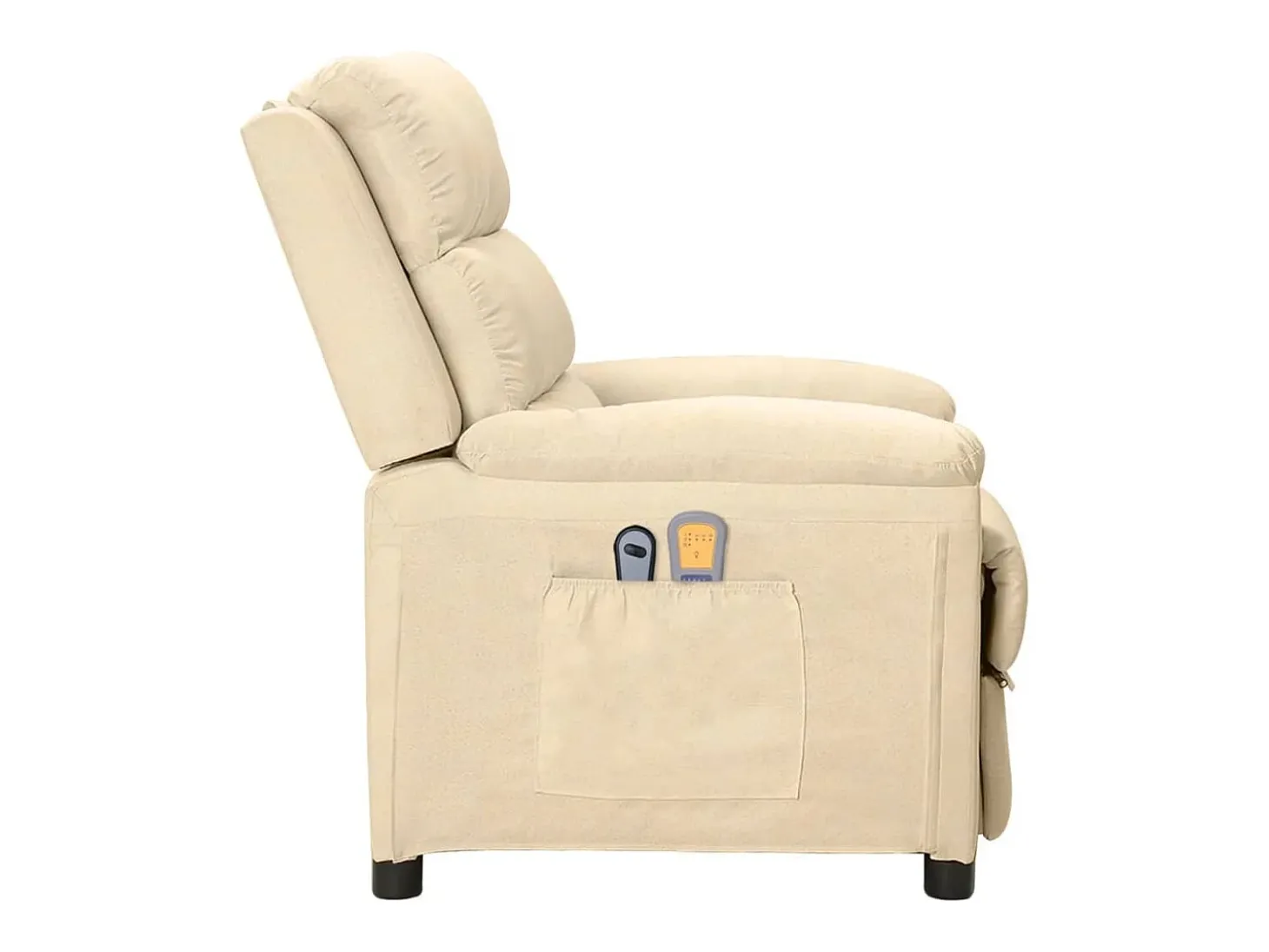 Poltrona elevatória de massagens elétrica tecido creme