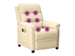 Poltrona elevatória de massagens elétrica tecido creme