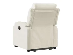 Poltrona elevatória de massagens veludo cor creme