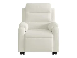 Poltrona elevatória de massagens veludo cor creme