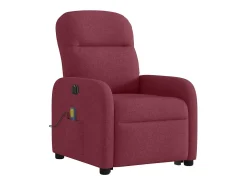 Poltrona elevatória de massagens elétrica tecido vermelho tinto