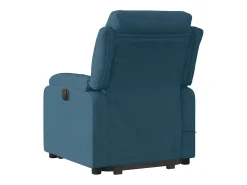 Poltrona elevatória de massagens veludo azul