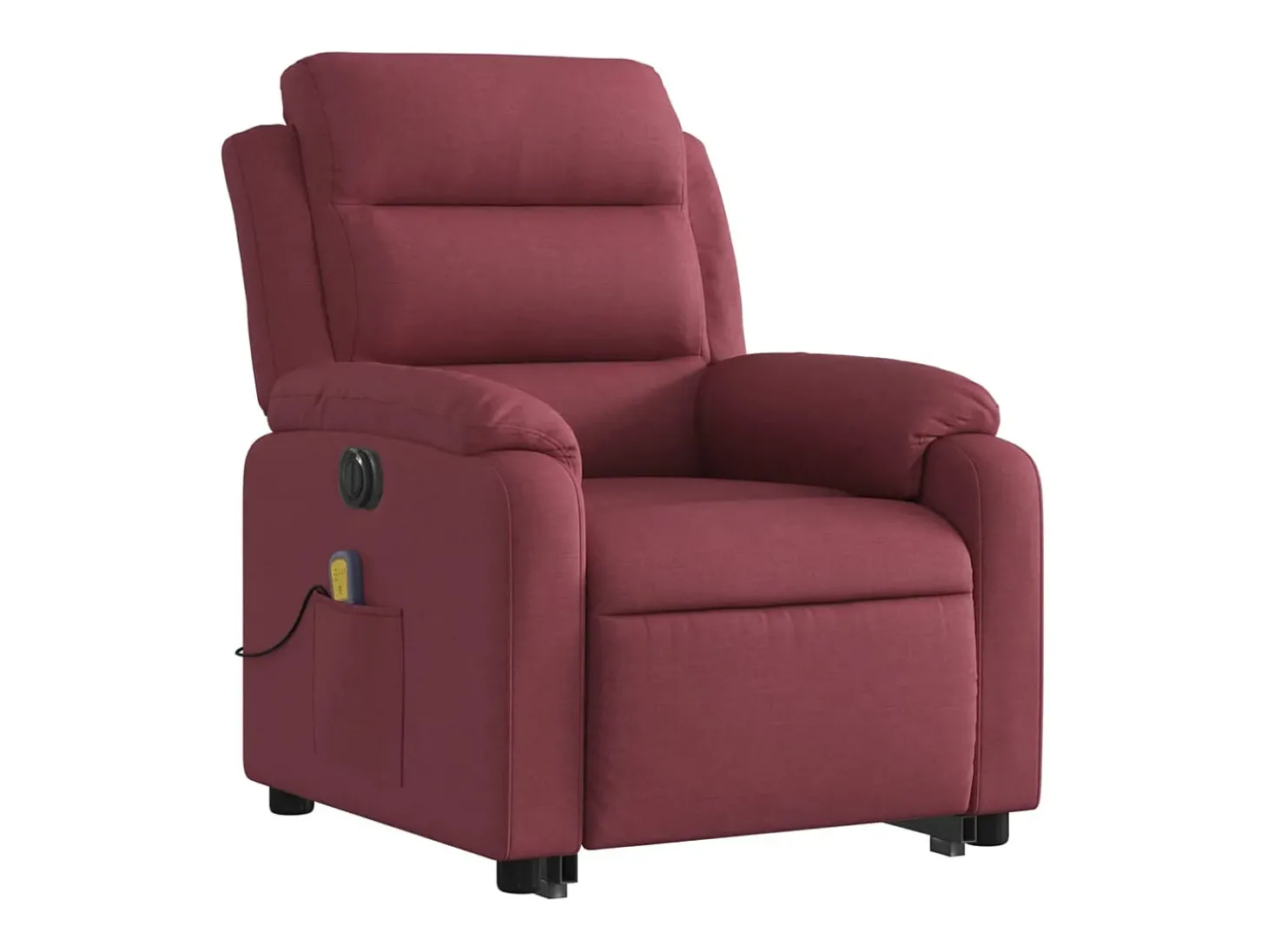 Poltrona elevatória de massagens elétrica tecido vermelho tinto