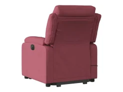 Poltrona elevatória de massagens elétrica tecido vermelho tinto