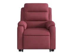 Poltrona elevatória de massagens elétrica tecido vermelho tinto