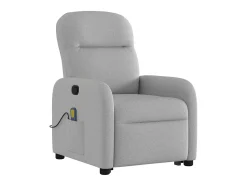 Poltrona elevatória de massagens tecido cinzento-nublado