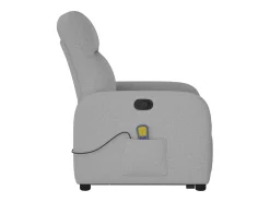 Poltrona elevatória de massagens tecido cinzento-nublado