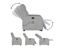 Poltrona elevatória de massagens tecido cinzento-nublado