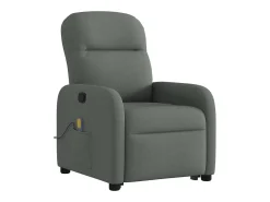 Poltrona elevatória de massagens tecido cinzento-escuro
