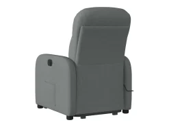 Poltrona elevatória de massagens tecido cinzento-escuro