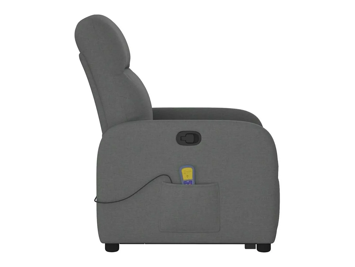Poltrona elevatória de massagens tecido cinzento-escuro