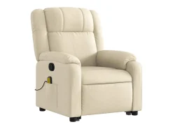 Poltrona elevatória de massagens tecido cor creme