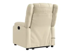 Poltrona elevatória de massagens tecido cor creme