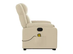 Poltrona elevatória de massagens tecido cor creme